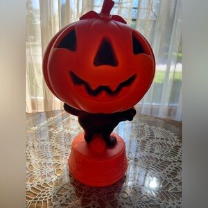 Vintage Jack O lantern and black cat blow mold